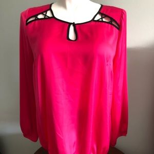 Lane Bryant Long Sleeve dress shirt with cutouts